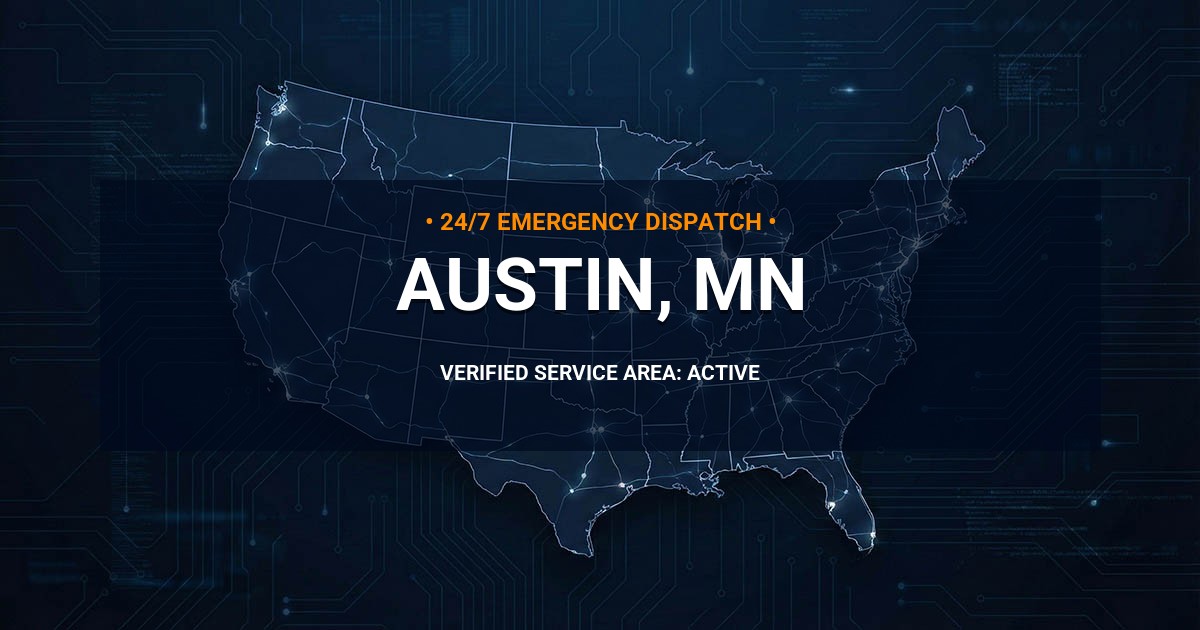 Emergency Plumbing Dispatch Map for Plumbing Services: Austin, MN