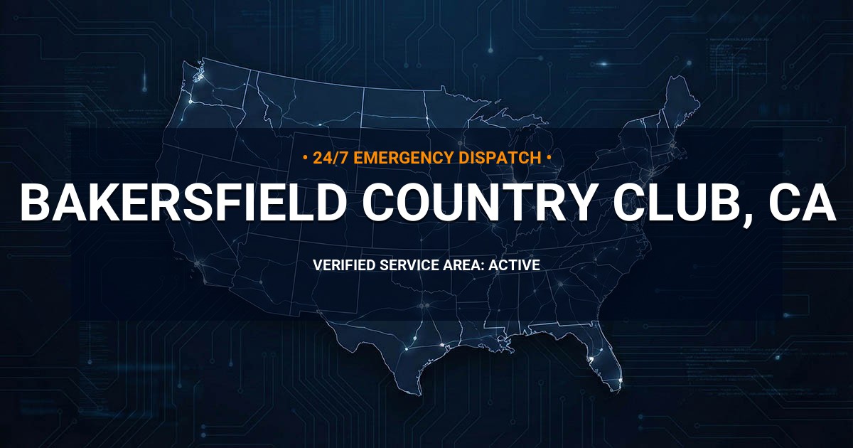Emergency Plumbing Dispatch Map for Plumbing Services: Bakersfield Country Club, CA