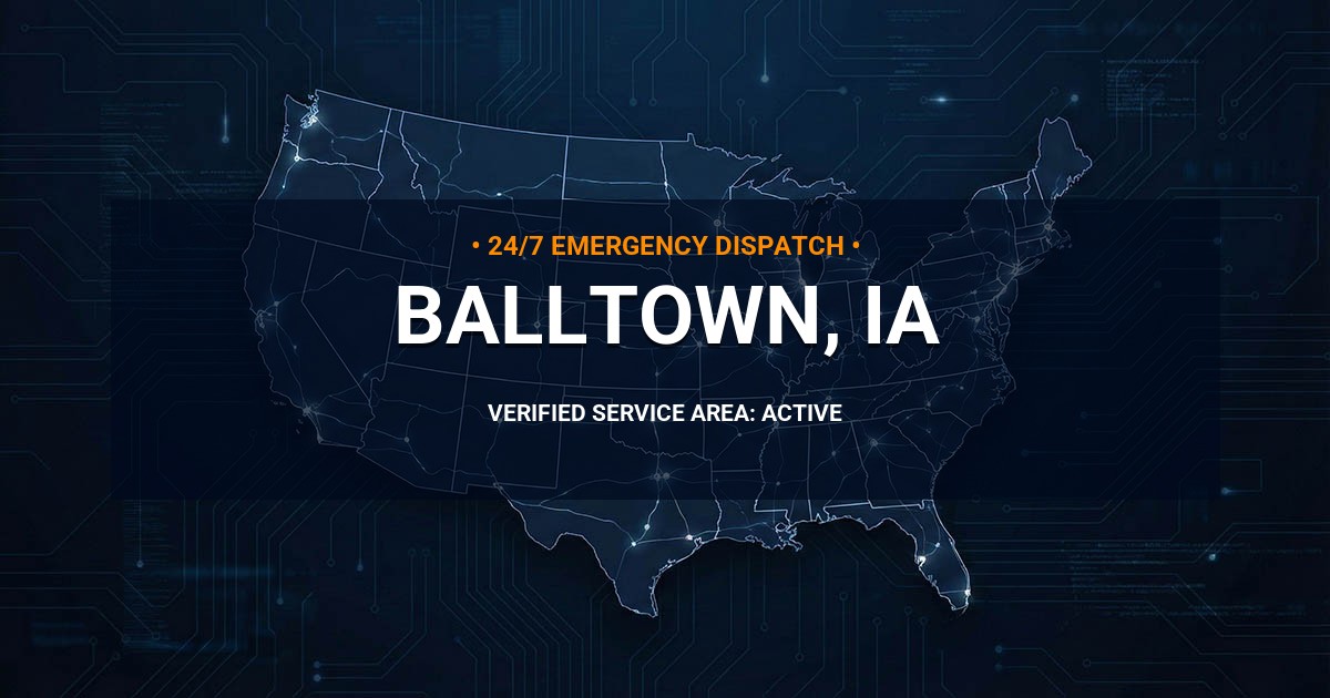 Emergency Plumbing Dispatch Map for Plumbing Services: Balltown, IA