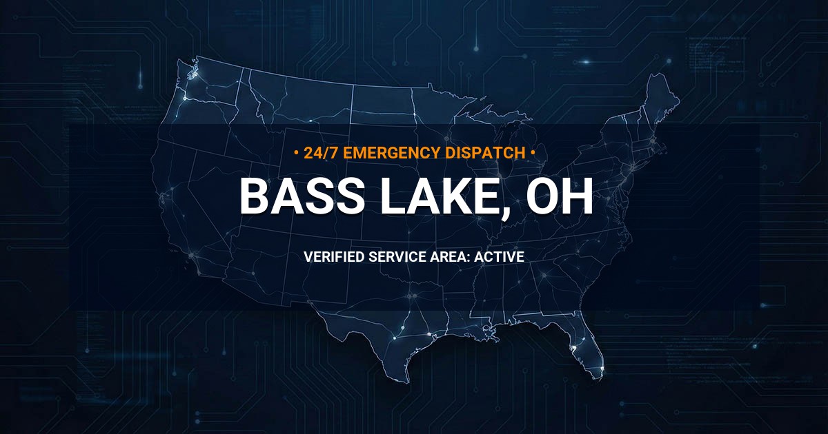 Emergency Plumbing Dispatch Map for Plumbing Services: Bass Lake, OH