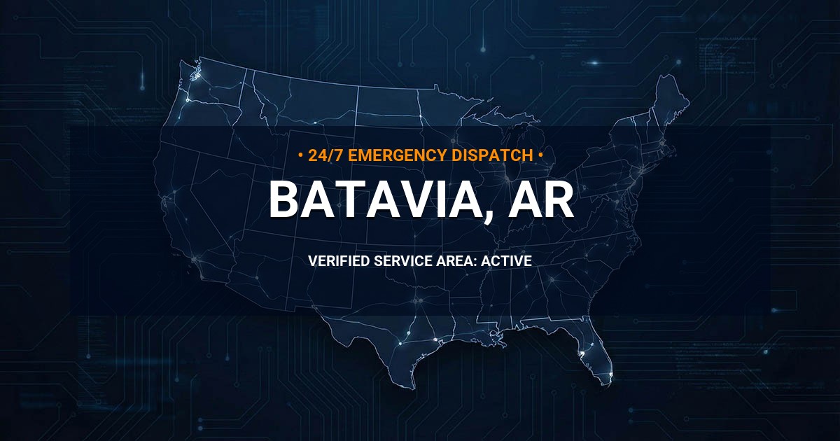 Emergency Plumbing Dispatch Map for Plumbing Services: Batavia, AR