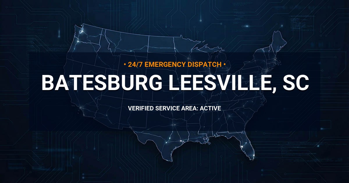 Emergency Plumbing Dispatch Map for Plumbing Services: Batesburg-Leesville, SC