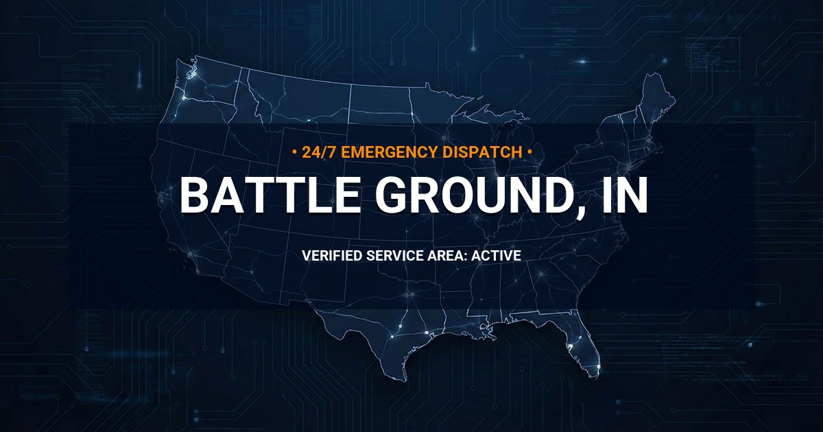 Emergency Plumbing Dispatch Map for Plumbing Services: Battle Ground, IN