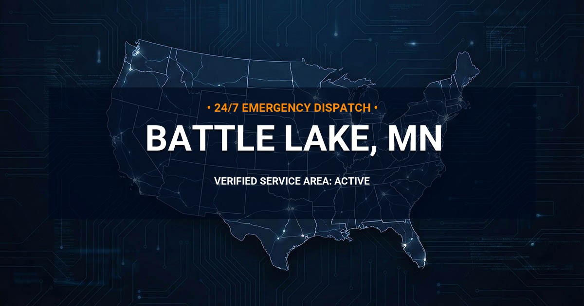 Emergency Plumbing Dispatch Map for Plumbing Services: Battle Lake, MN