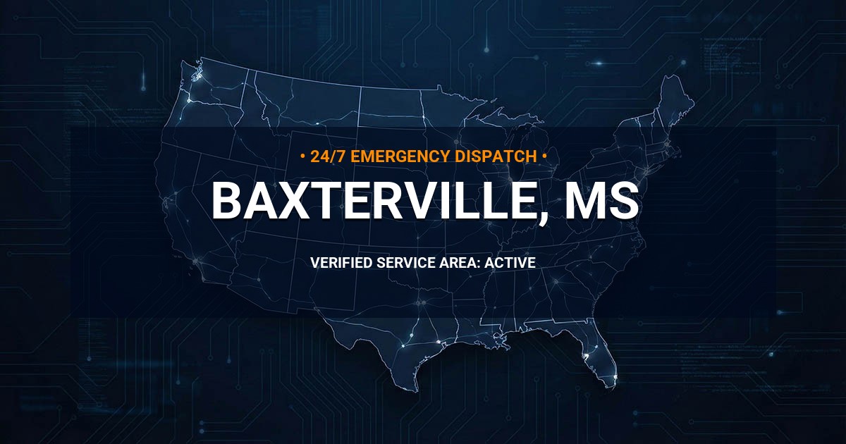 Emergency Plumbing Dispatch Map for Plumbing Services: Baxterville, MS