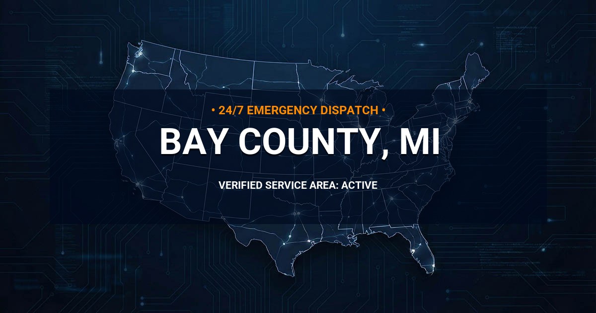 Emergency Plumbing Dispatch Map for Bay County Plumbing Logistics