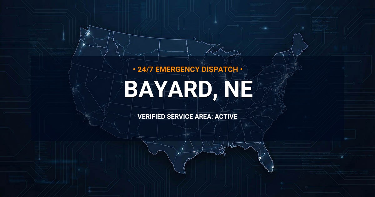 Emergency Plumbing Dispatch Map for Plumbing Services: Bayard, NE