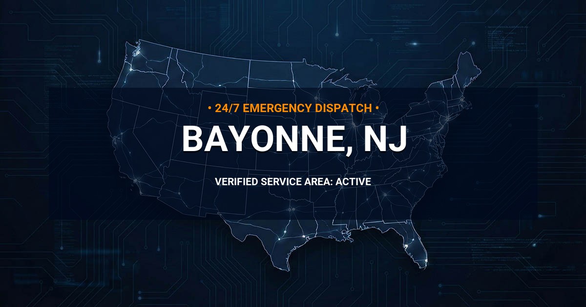 Emergency Plumbing Dispatch Map for Plumbing Services: Bayonne, NJ
