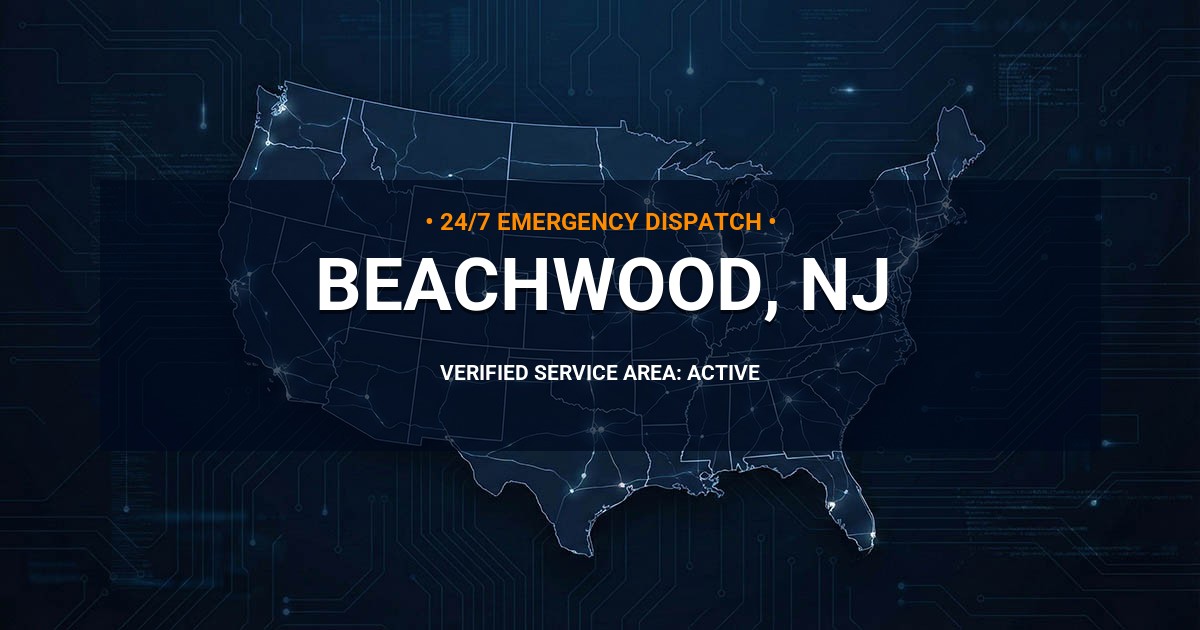 Emergency Plumbing Dispatch Map for Plumbing Services: Beachwood, NJ
