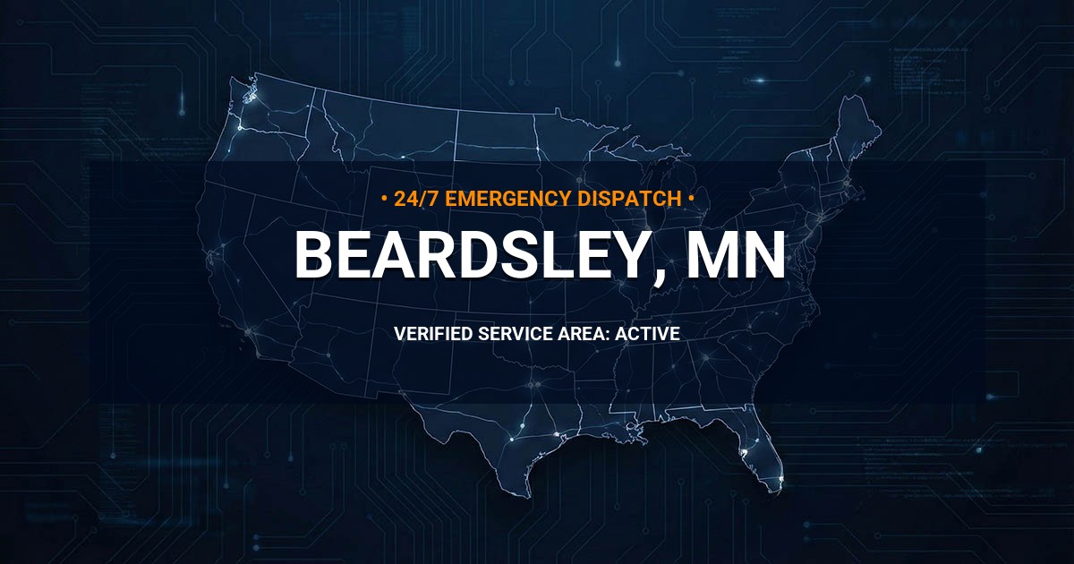 Emergency Plumbing Dispatch Map for Plumbing Services: Beardsley, MN