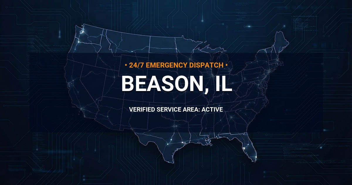 Emergency Plumbing Dispatch Map for Plumbing Services: Beason, IL