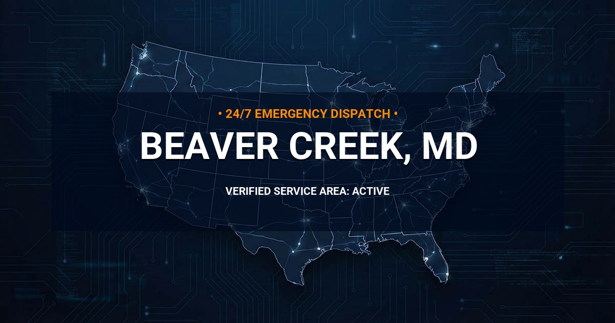 Emergency Plumbing Dispatch Map for Plumbing Services: Beaver Creek, MD