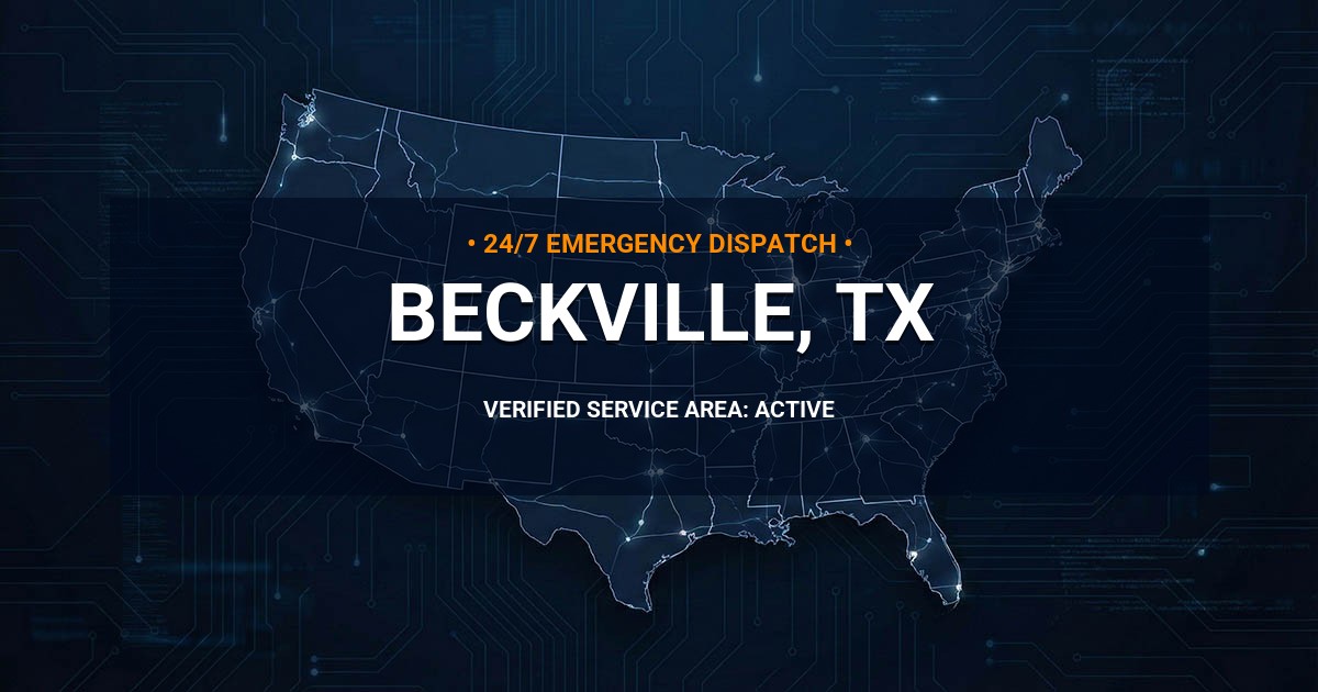 Emergency Plumbing Dispatch Map for Plumbing Services: Beckville, TX