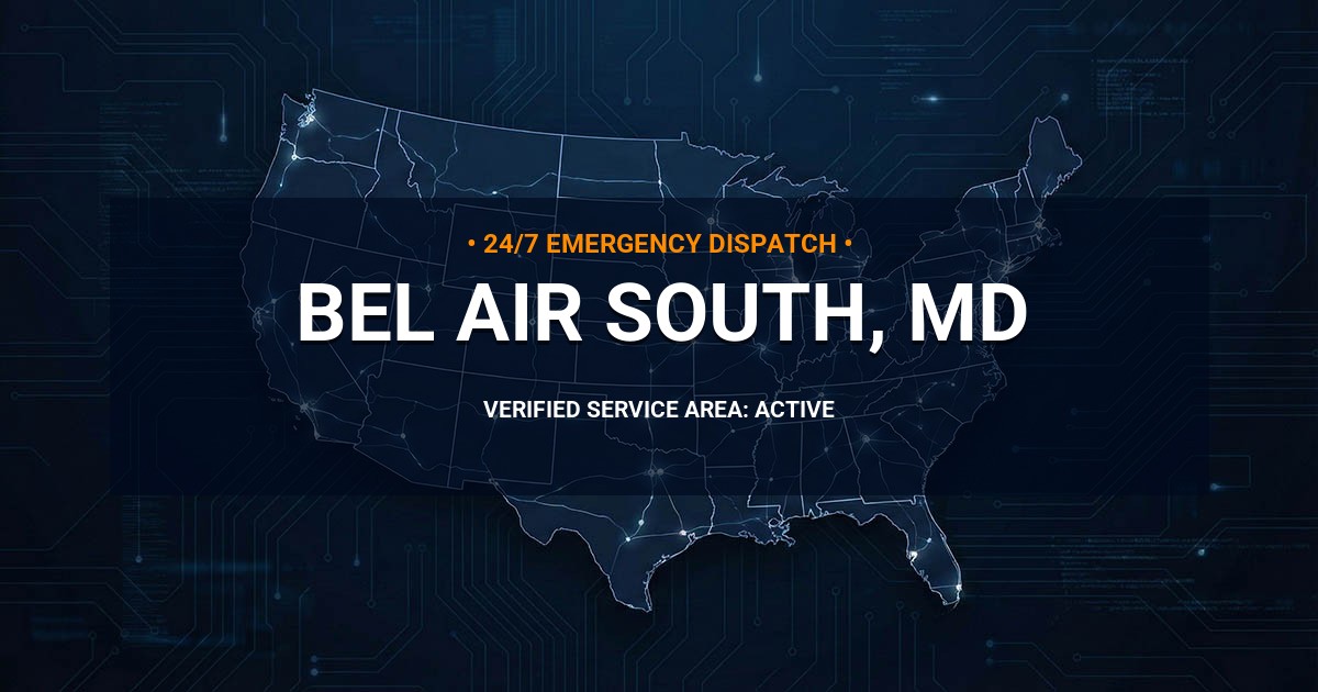Emergency Plumbing Dispatch Map for Plumbing Services: Bel Air South, MD
