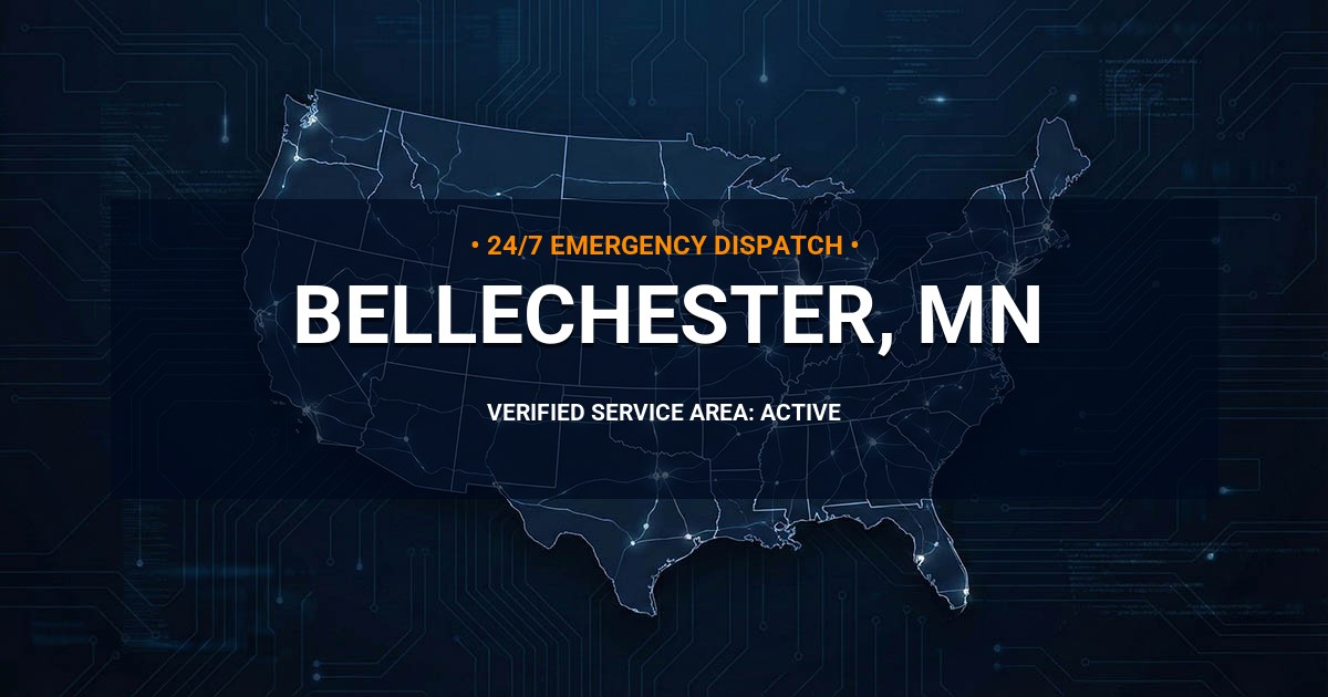 Emergency Plumbing Dispatch Map for Plumbing Services: Bellechester, MN