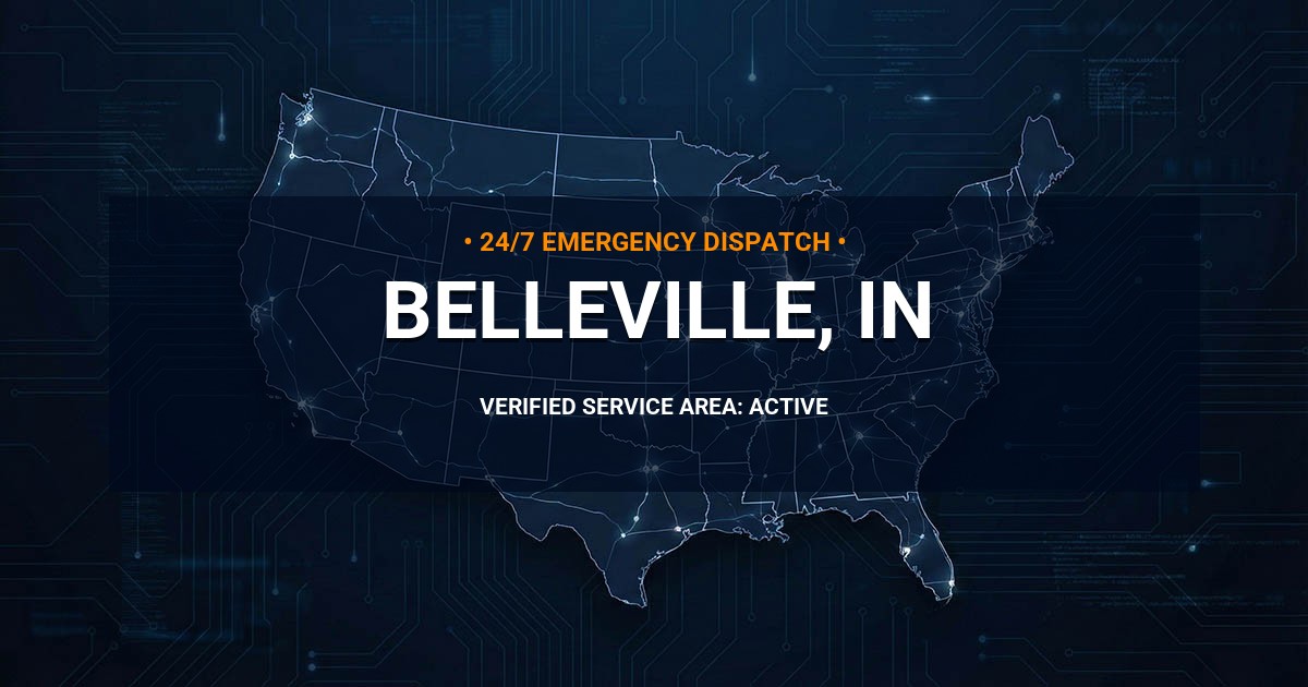 Emergency Plumbing Dispatch Map for Plumbing Services: Belleville, IN