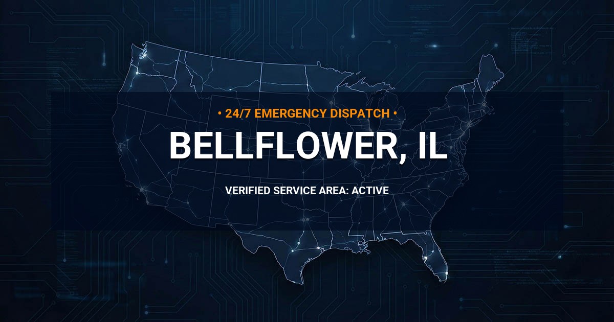 Emergency Plumbing Dispatch Map for Plumbing Services: Bellflower, IL