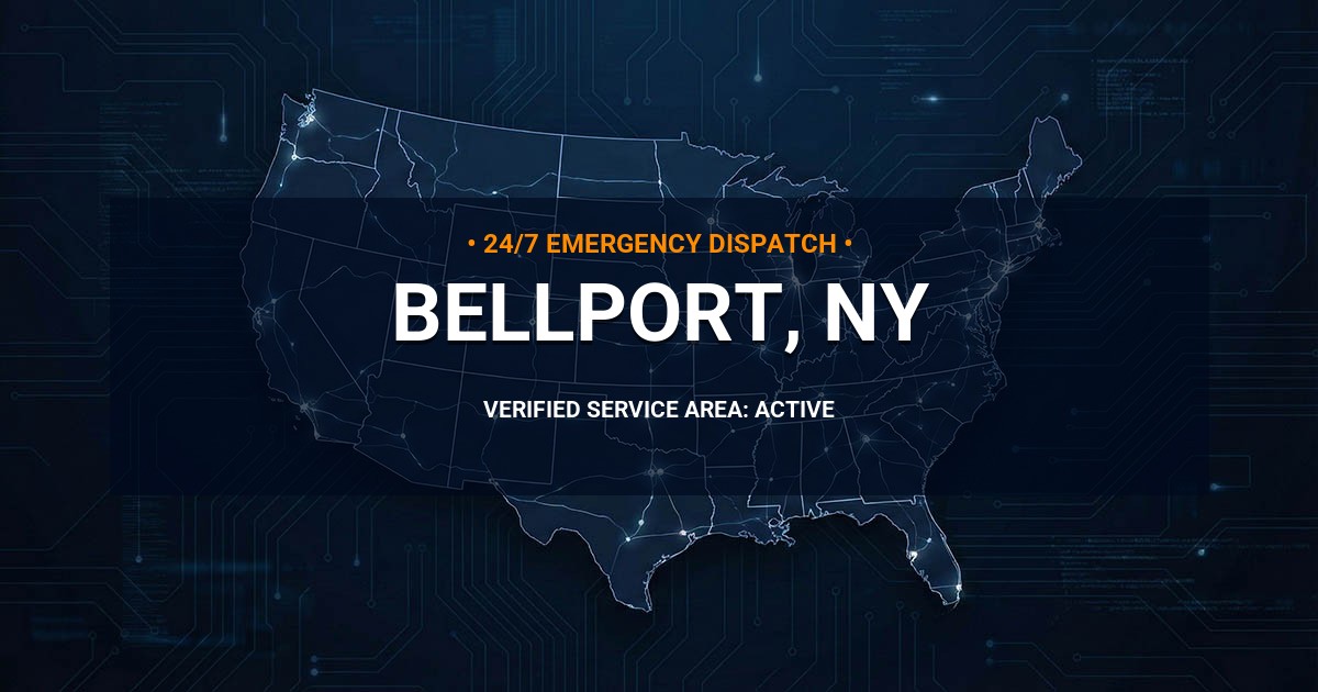 Emergency Plumbing Dispatch Map for Plumbing Services: Bellport, NY