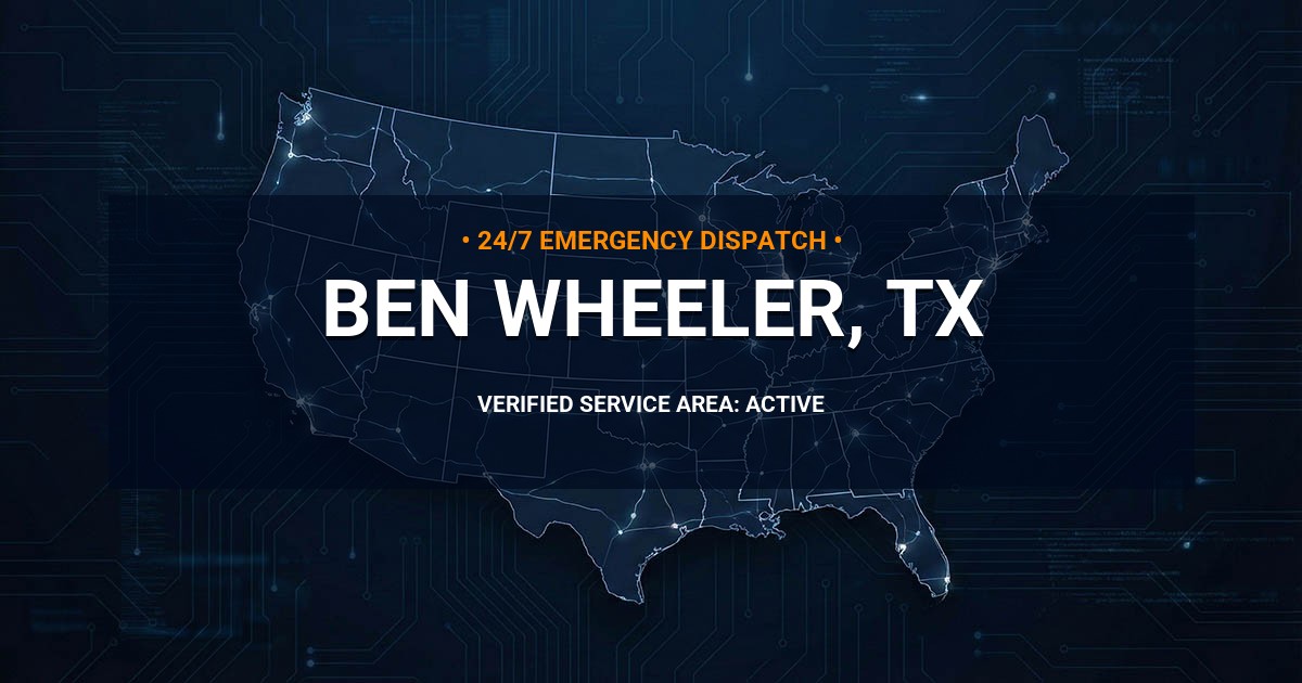 Emergency Plumbing Dispatch Map for Plumbing Services: Ben Wheeler, TX