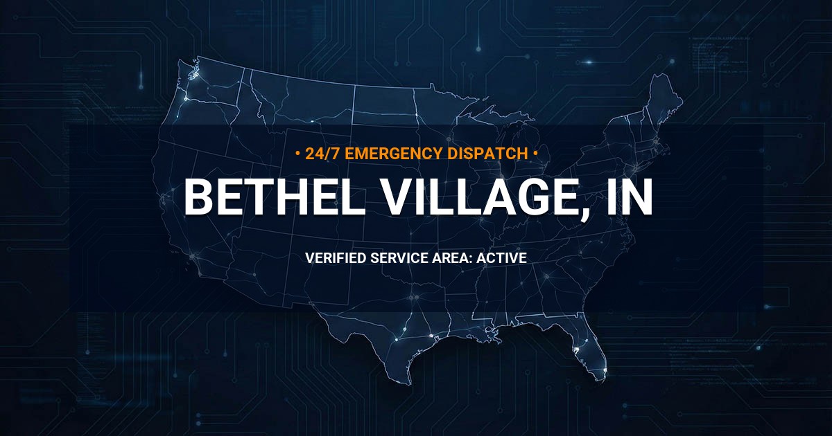 Emergency Plumbing Dispatch Map for Plumbing Services: Bethel Village, IN