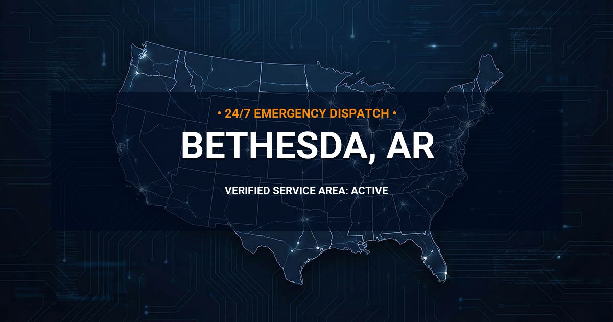 Emergency Plumbing Dispatch Map for Plumbing Services: Bethesda, AR