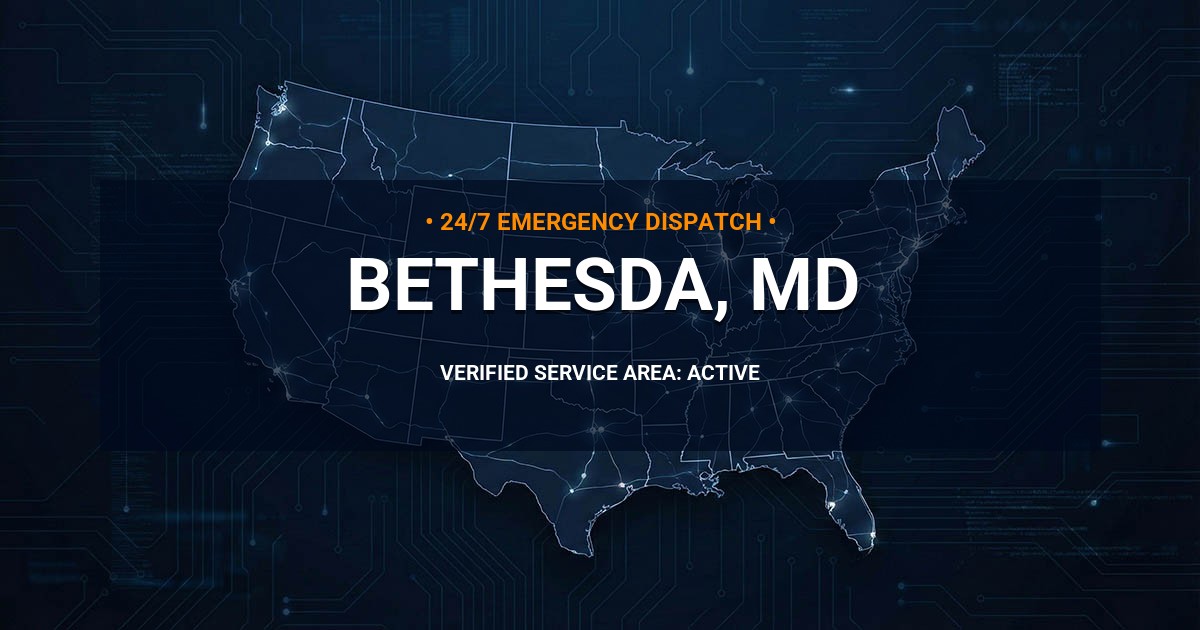 Emergency Plumbing Dispatch Map for Plumbing Services: Bethesda, MD