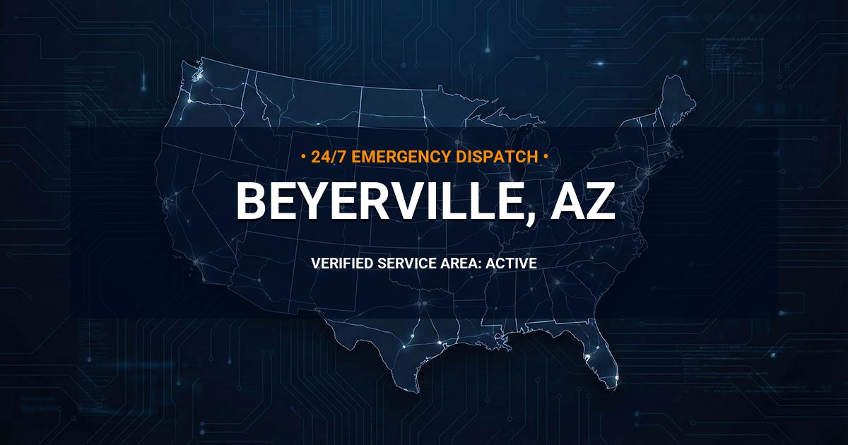 Emergency Plumbing Dispatch Map for Plumbing Services: Beyerville, AZ
