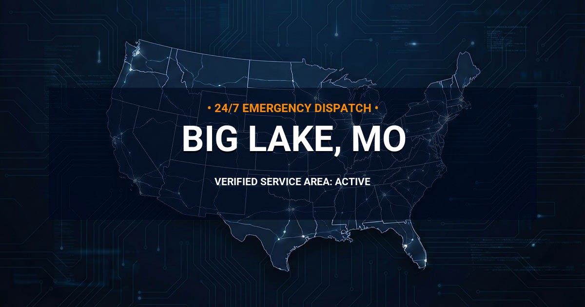 Emergency Plumbing Dispatch Map for Plumbing Services: Big Lake, MO