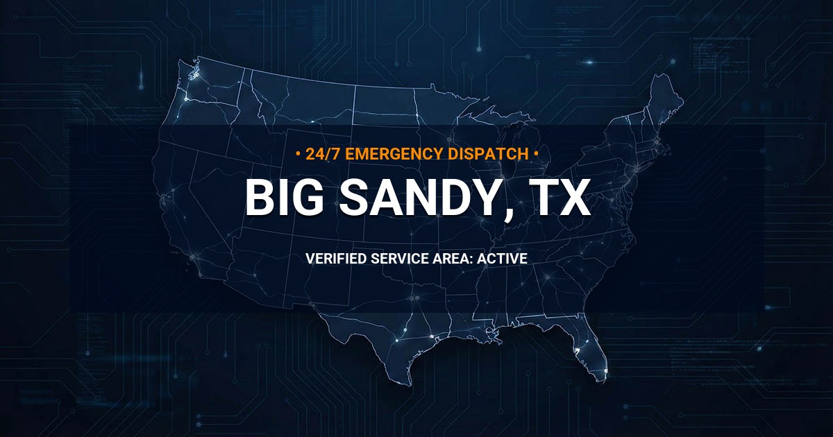Emergency Plumbing Dispatch Map for Plumbing Services: Big Sandy, TX