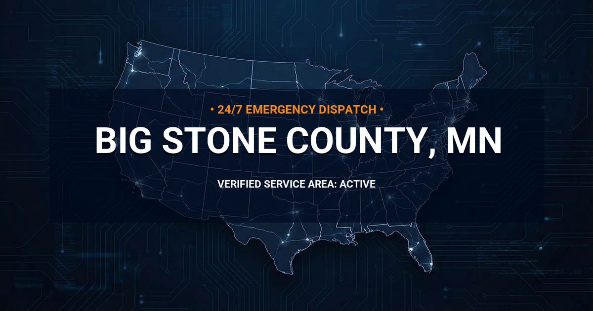Emergency Plumbing Dispatch Map for Big Stone County Plumbing Logistics