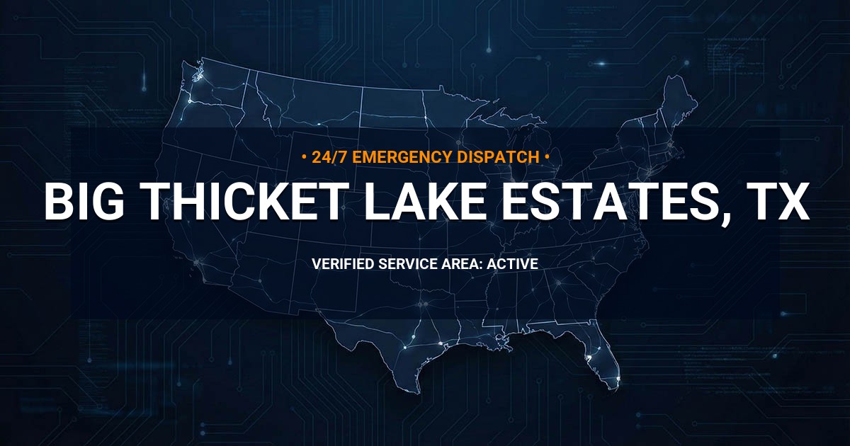 Emergency Plumbing Dispatch Map for Plumbing Services: Big Thicket Lake Estates, TX