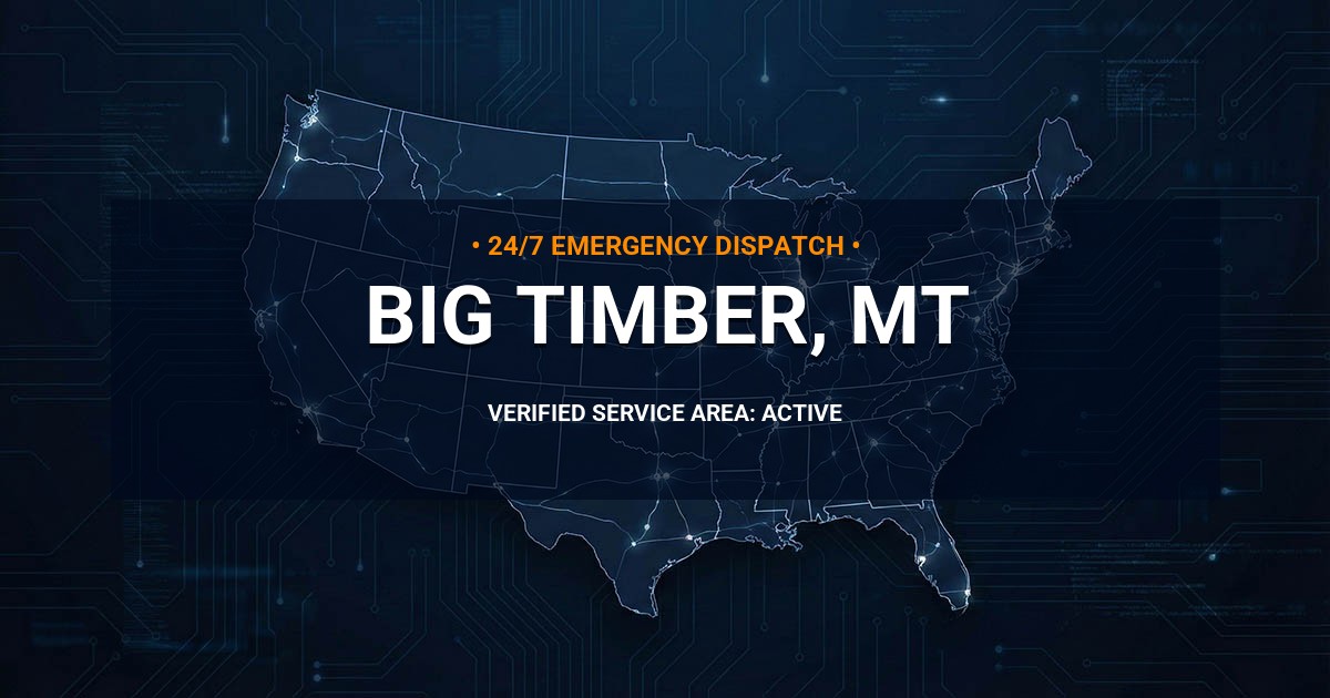 Emergency Plumbing Dispatch Map for Plumbing Services: Big Timber, MT