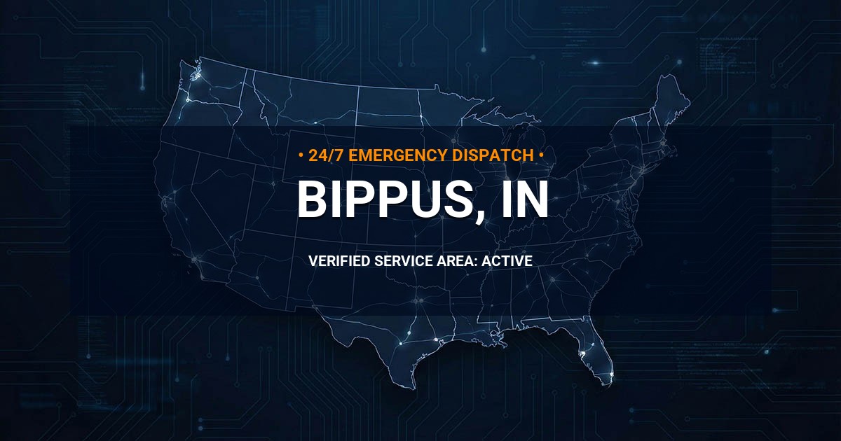 Emergency Plumbing Dispatch Map for Plumbing Services: Bippus, IN