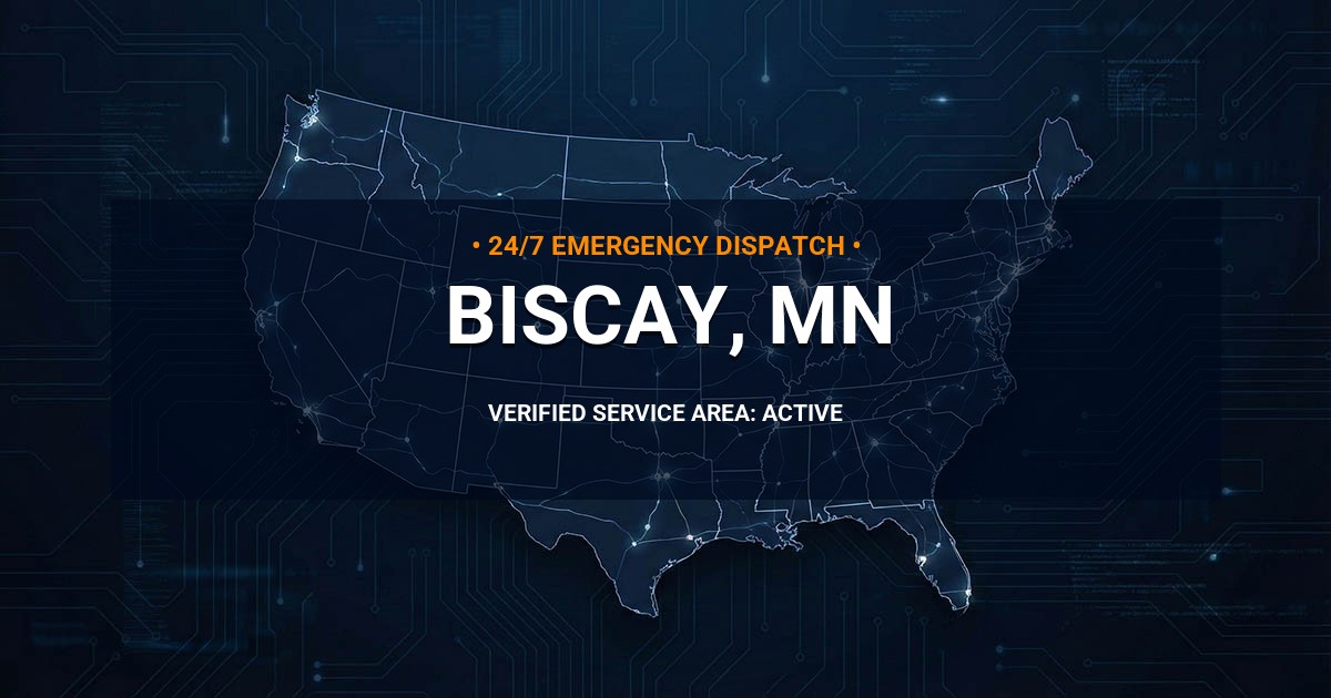 Emergency Plumbing Dispatch Map for Plumbing Services: Biscay, MN