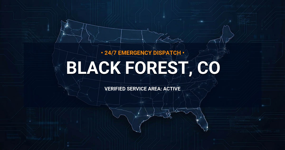 Emergency Plumbing Dispatch Map for Plumbing Services: Black Forest, CO