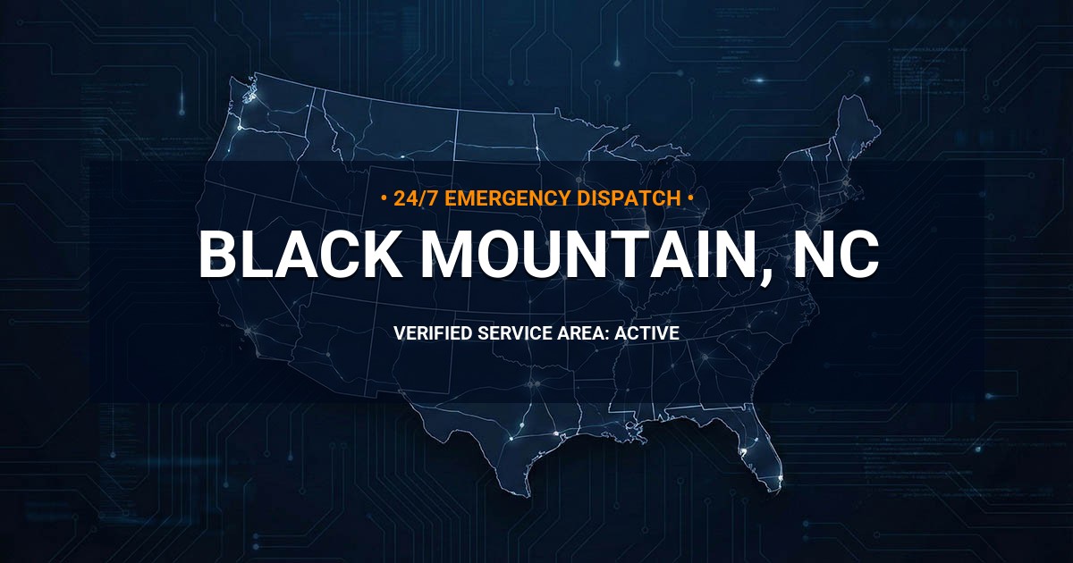 Emergency Plumbing Dispatch Map for Plumbing Services: Black Mountain, NC