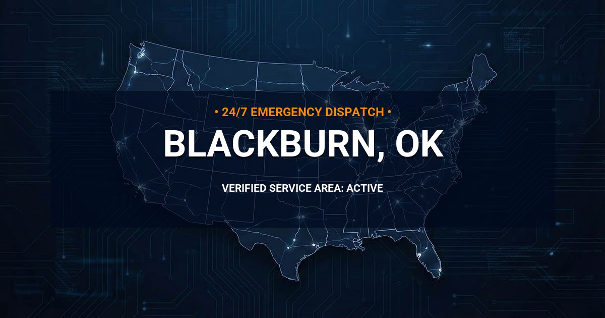 Emergency Plumbing Dispatch Map for Plumbing Services: Blackburn, OK