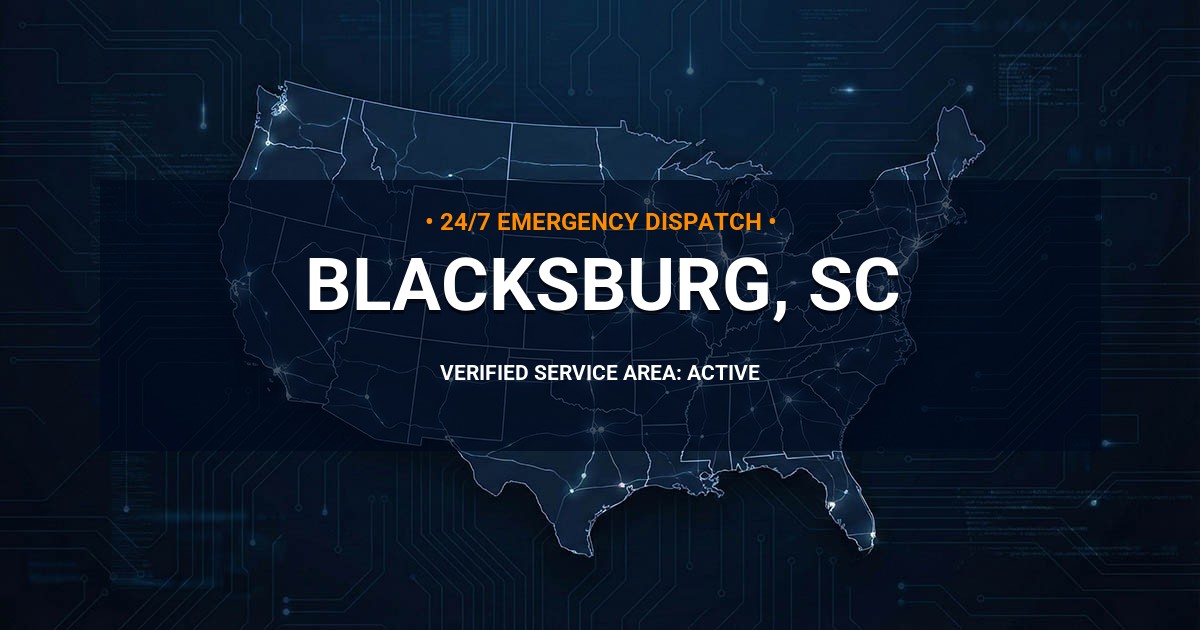 Emergency Plumbing Dispatch Map for Plumbing Services: Blacksburg, SC