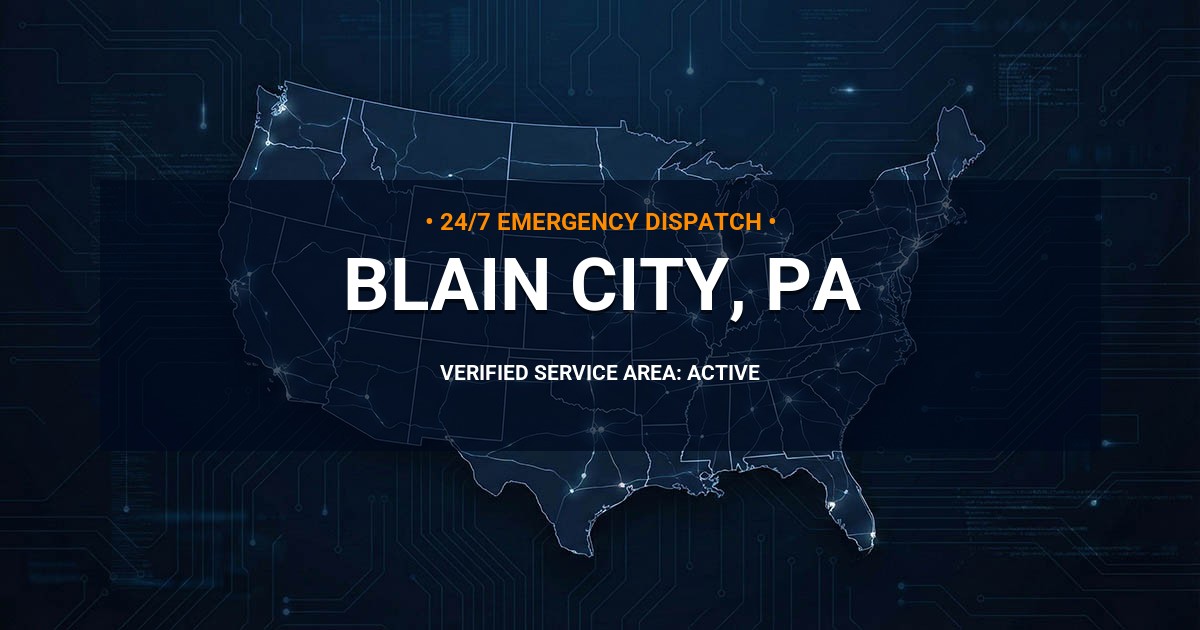 Emergency Plumbing Dispatch Map for Plumbing Services: Blain City, PA