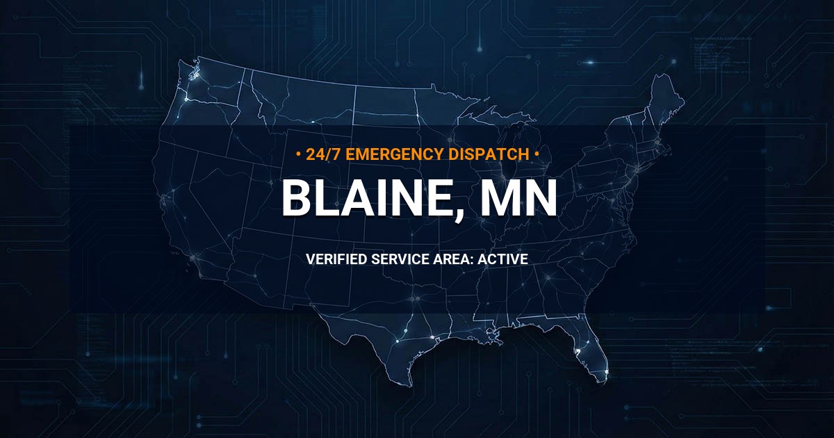 Emergency Plumbing Dispatch Map for Plumbing Services: Blaine, MN