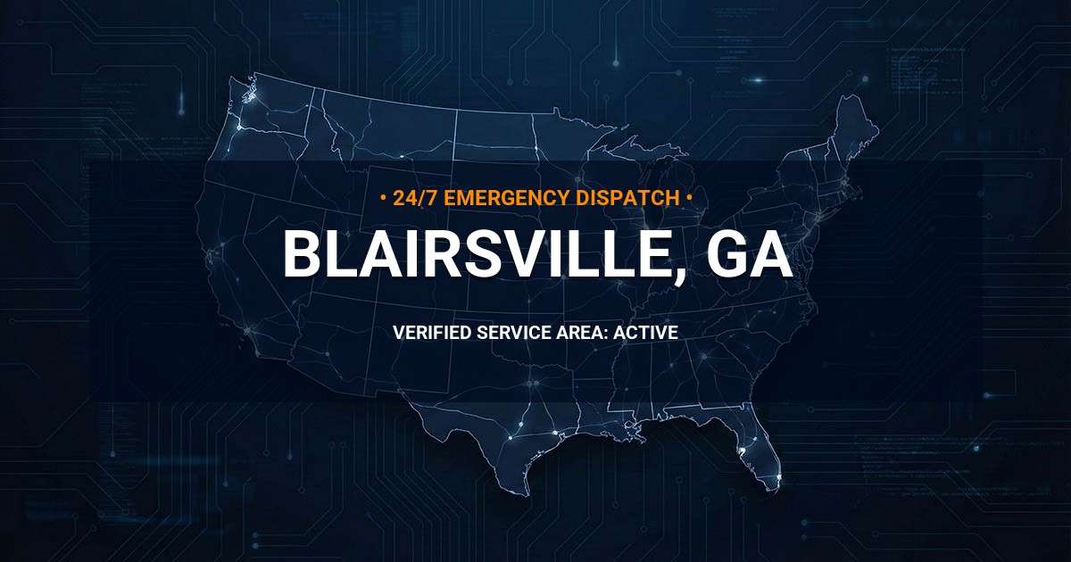 Emergency Plumbing Dispatch Map for Plumbing Services: Blairsville, GA