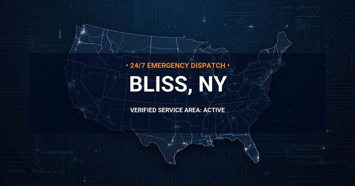 Emergency Plumbing Dispatch Map for Plumbing Services: Bliss, NY