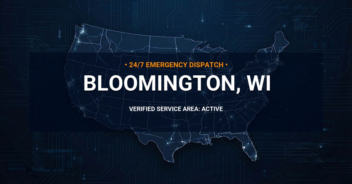Emergency Plumbing Dispatch Map for Plumbing Services: Bloomington, WI