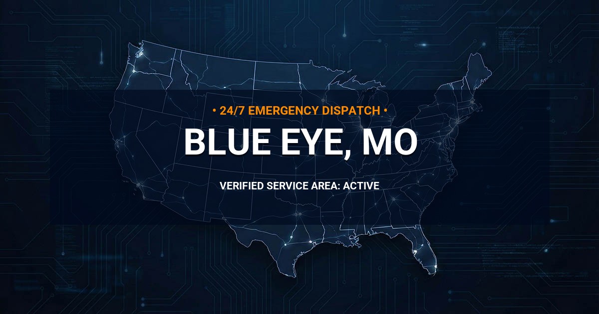 Emergency Plumbing Dispatch Map for Plumbing Services: Blue Eye, MO