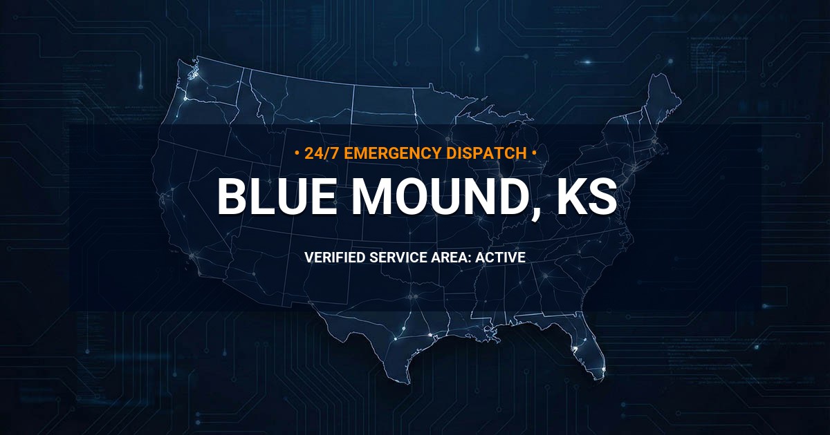 Emergency Plumbing Dispatch Map for Plumbing Services: Blue Mound, KS