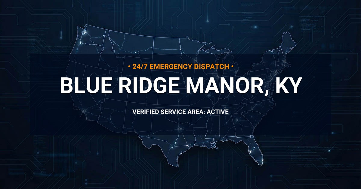 Emergency Plumbing Dispatch Map for Plumbing Services: Blue Ridge Manor, KY