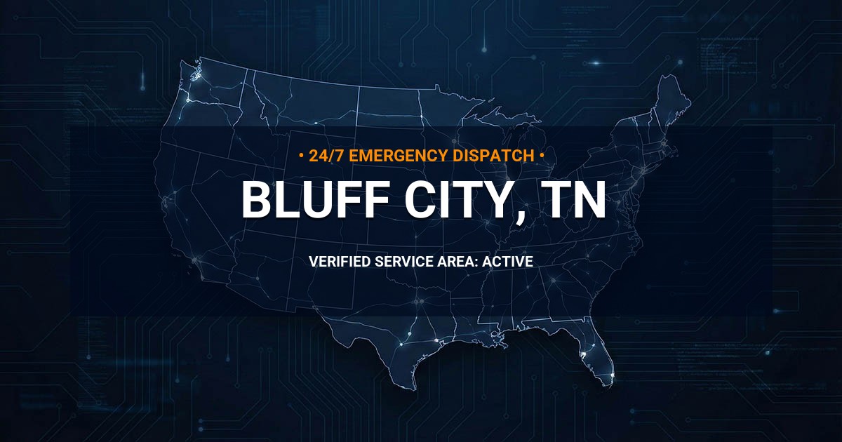Emergency Plumbing Dispatch Map for Plumbing Services: Bluff City, TN