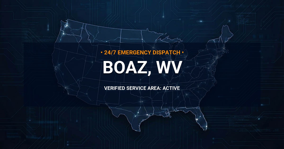 Emergency Plumbing Dispatch Map for Plumbing Services: Boaz, WV