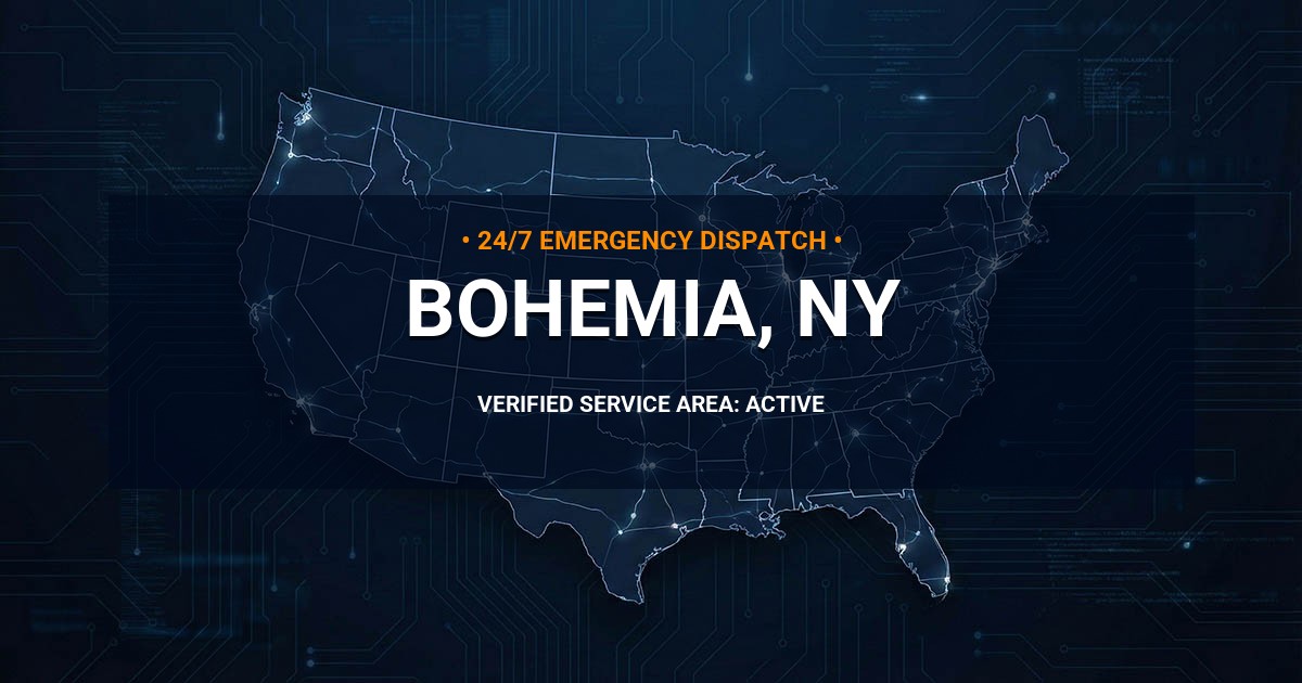 Emergency Plumbing Dispatch Map for Plumbing Services: Bohemia, NY