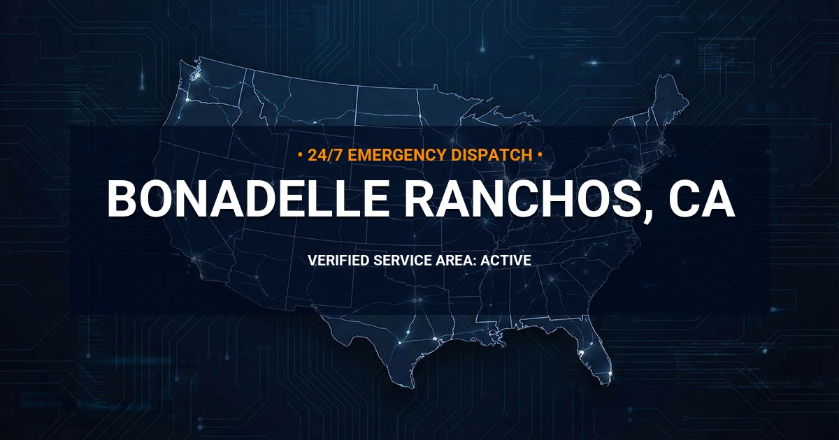 Emergency Plumbing Dispatch Map for Plumbing Services: Bonadelle Ranchos, CA